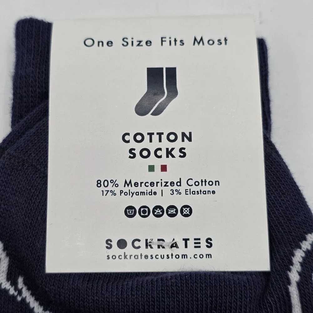Sockrates Cotton Crew Socks Ram & Heart Stethoscope Print One Size Fits Most New